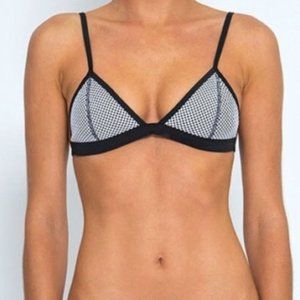 Triangl Black & White Mesh Bikini Top Small